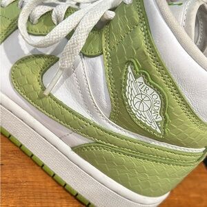 Air Jordan Green and White Sneakers